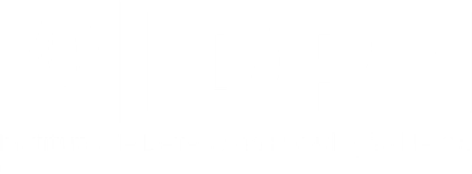 Versão branca do logotipo do IDPN sobre fundo vinho profundo.