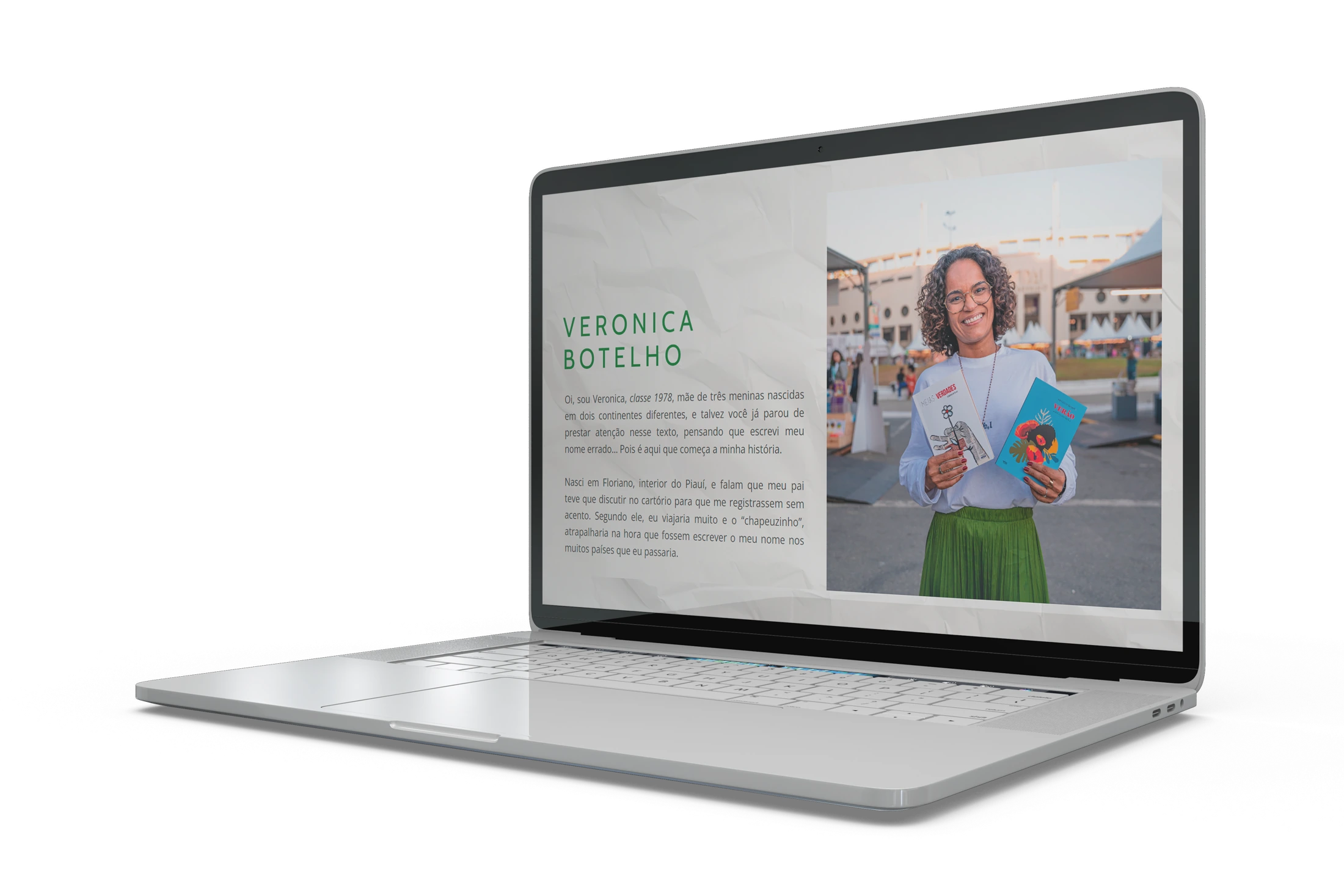 VERONICA BOTELHO — Site apresentado em computador